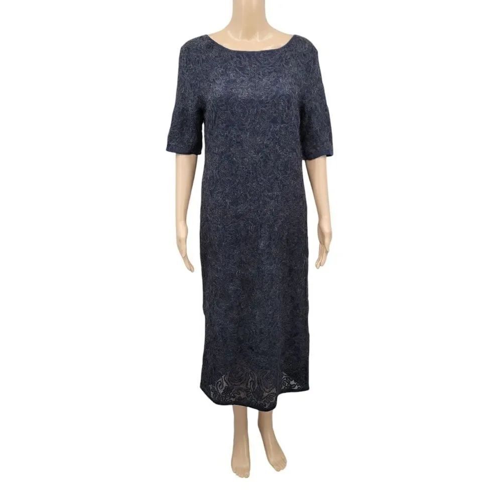 Dana Buchman Mohair Wool Blend Boatneck Maxi Dress Women's Large